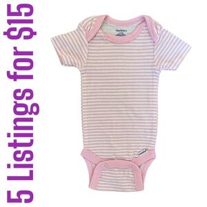 5/$15 Vintage Gerber Striped Short Sleeve bodysuit fits like newborn baby girl